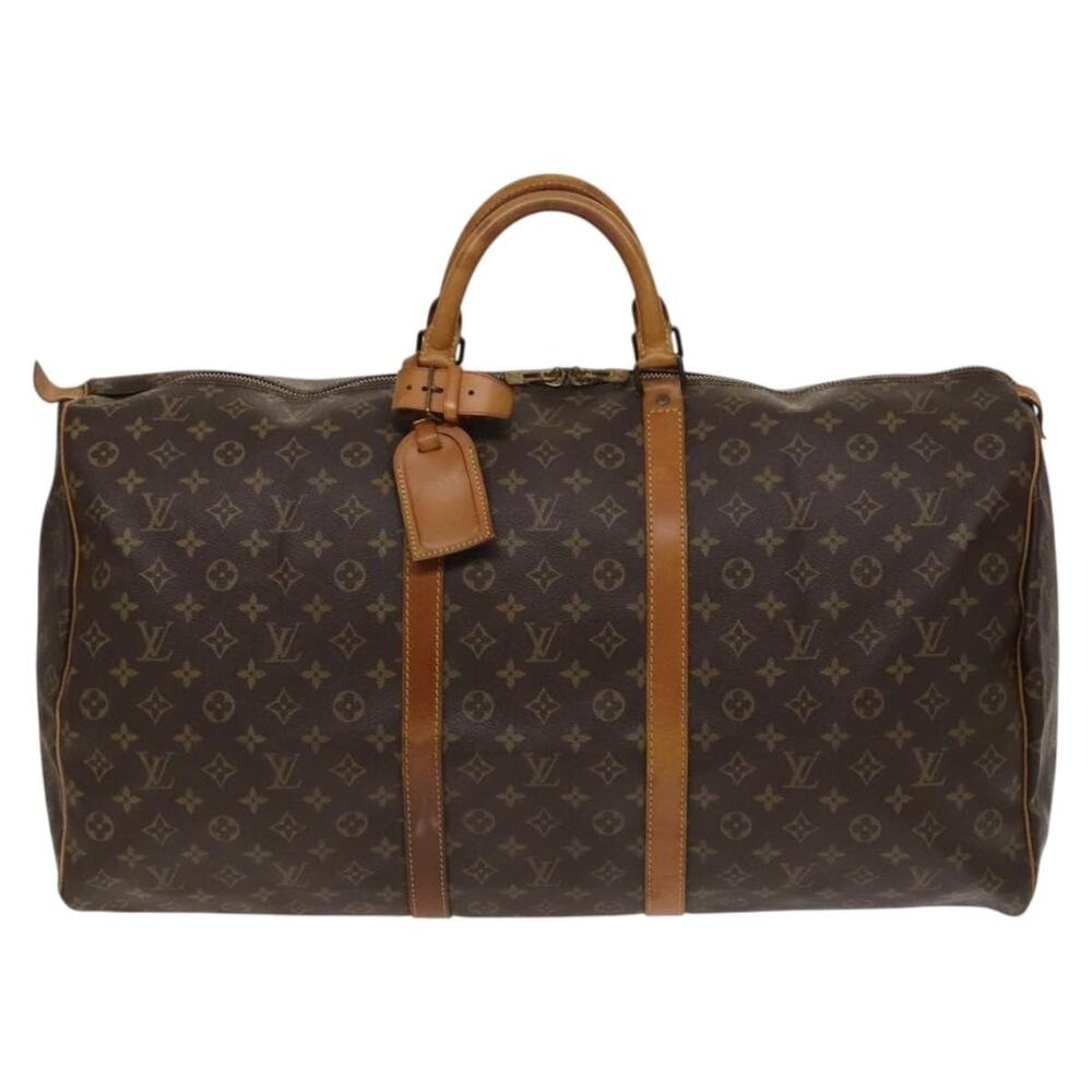 Louis Vuitton Monogram Keepall 60 Travel Bag Brown